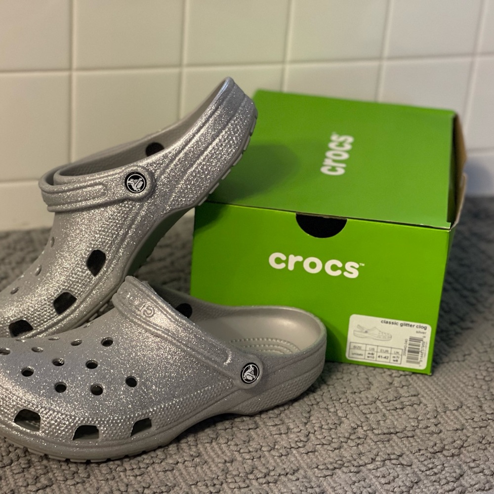 Crocs Classic Glitter Clog- Womens 10